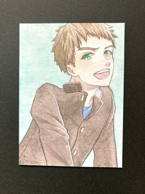 【7.5×5.5cm】 カラーイラスト 原画【透明水彩④】