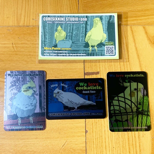 S-08 オカメインコ メタリック スティッカー 銀
