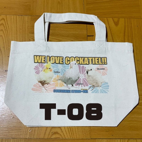 T-08/09/11 オカメインコ花柄 ランチトート