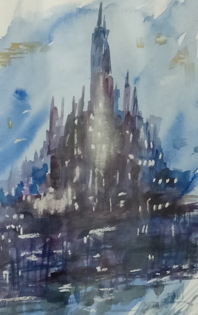 【原画・一点物】Castle of Blue Dreams