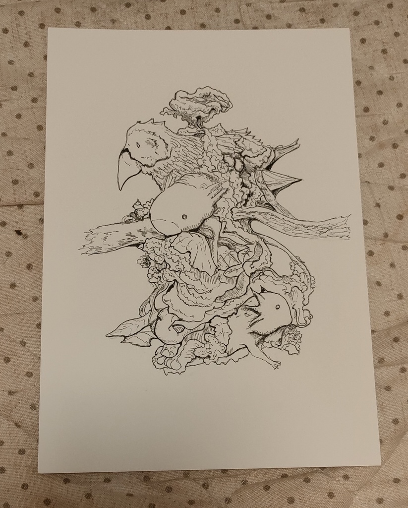 ペンスケッチ 自然テーマの絵画