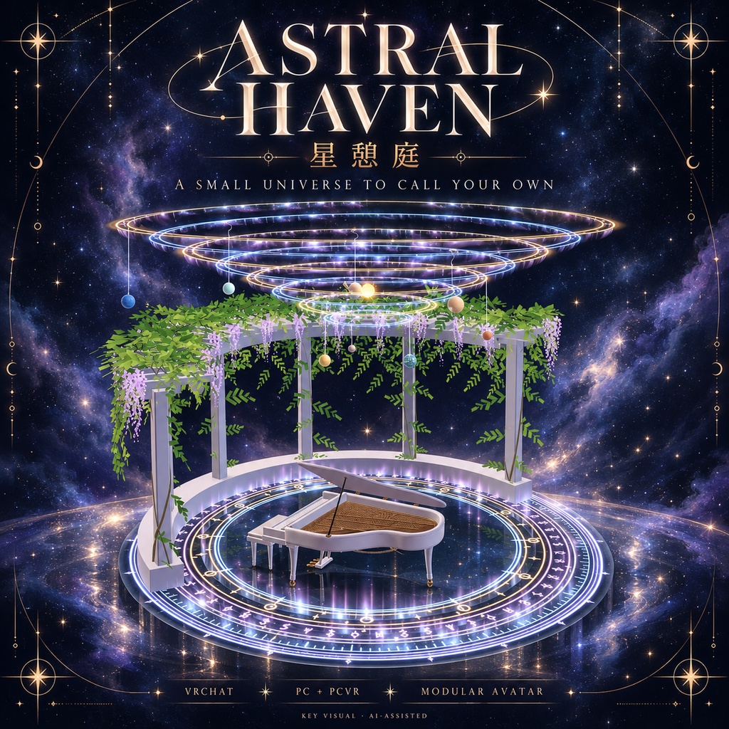 【VRChat / MA対応】星憩庭 - ASTRAL HAVEN｜惑星と星空の召喚庭園