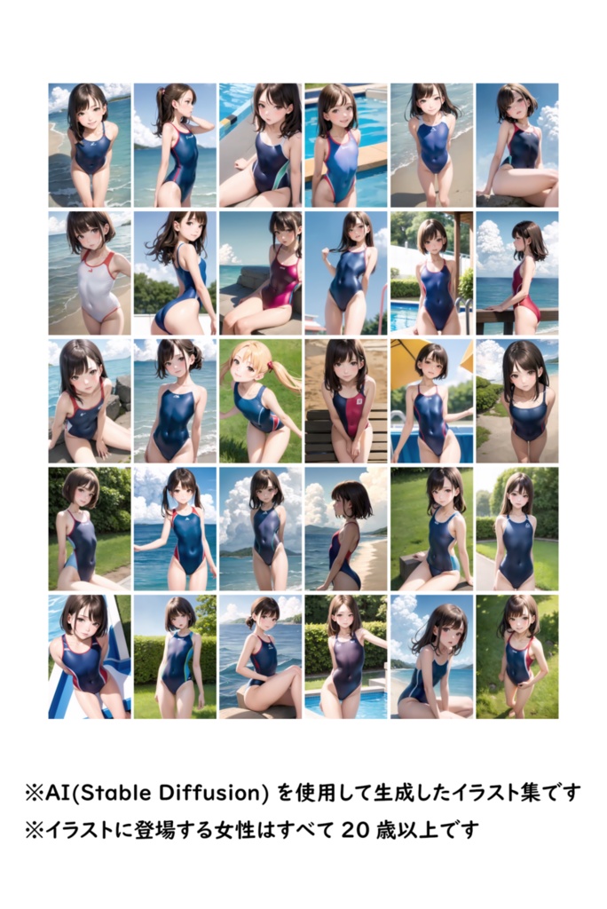 【全年齢】美少女コレクション Vol01 競泳水着編(30枚)