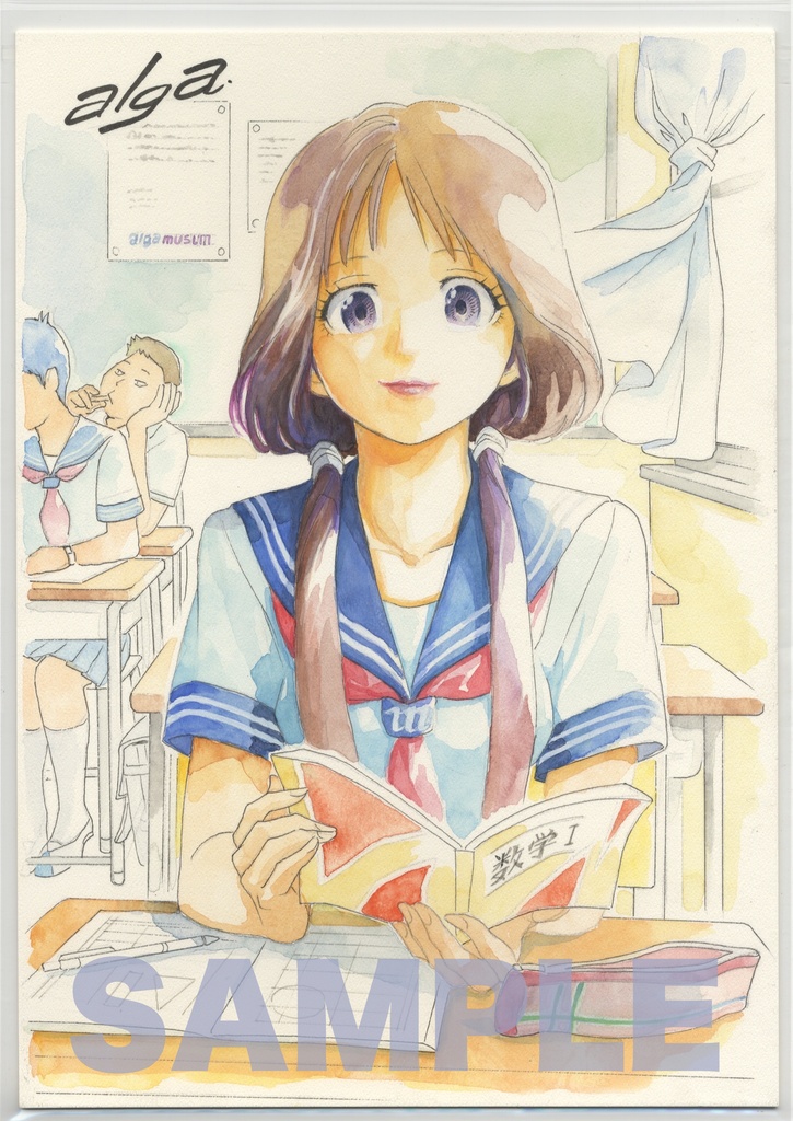 【直筆イラストサイン入り・イラストボード】「舞って! セーラー服騎士 星舞う学園」  舞子さんの日常、授業