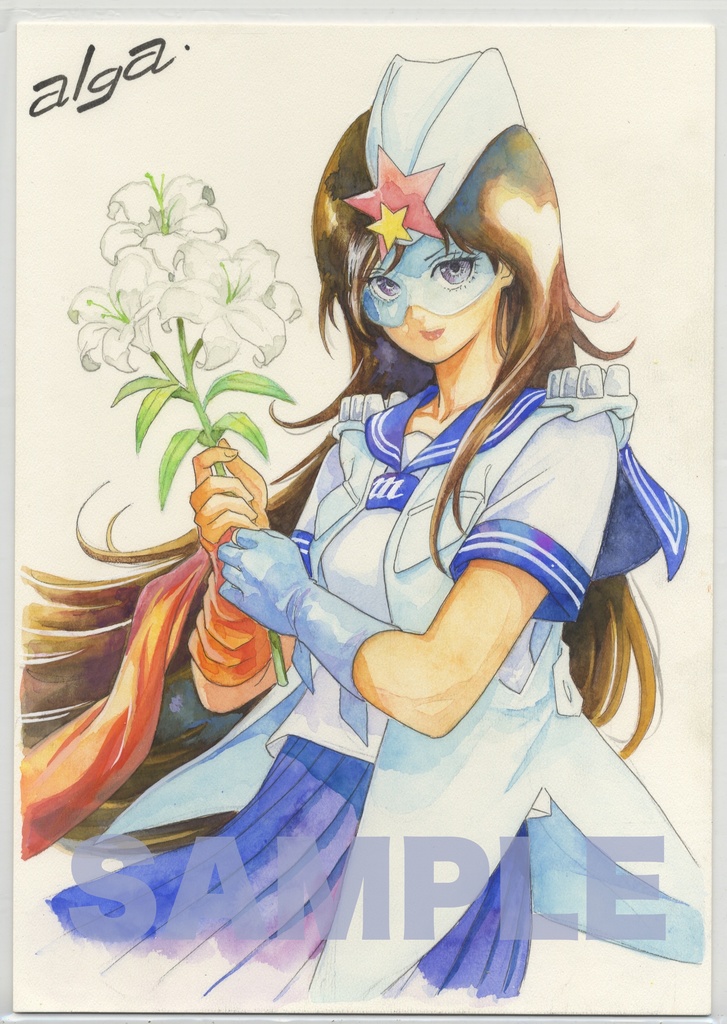 【直筆イラストサイン入り・イラストボード】「舞って! セーラー服騎士」  メモリーアルバム8   華道部を守れ