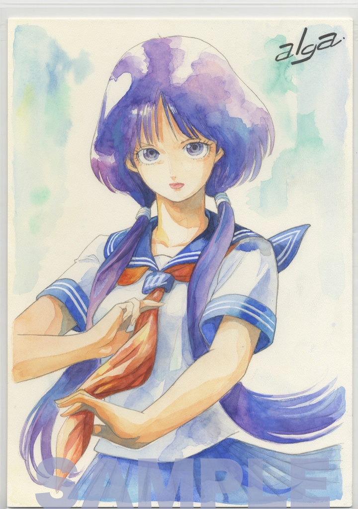 【直筆イラストサイン入り・イラストボード】「舞って! セーラー服騎士」  舞子のスカーフ