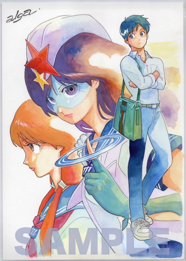 【直筆イラストサイン入り・イラストボード】「星舞う学園 スタート記念 ６ 」 