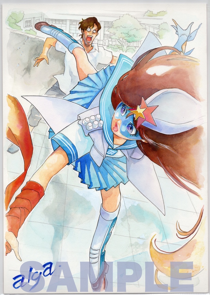 【直筆イラストサイン入り・イラストボード】「星舞う学園  お嬢様の涙２ 」 