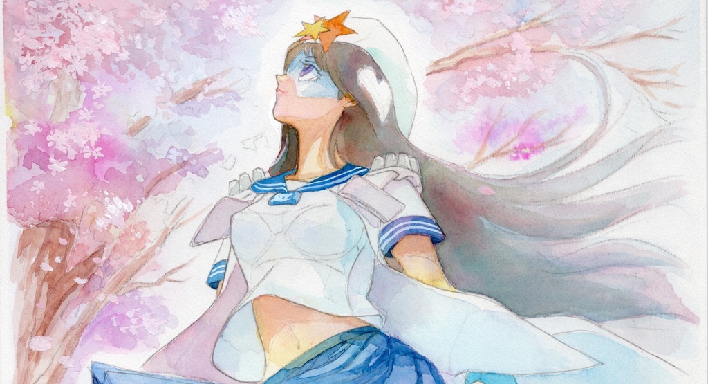 【直筆イラストサイン入り・イラストボード】「舞って! セーラー服騎士・春」 