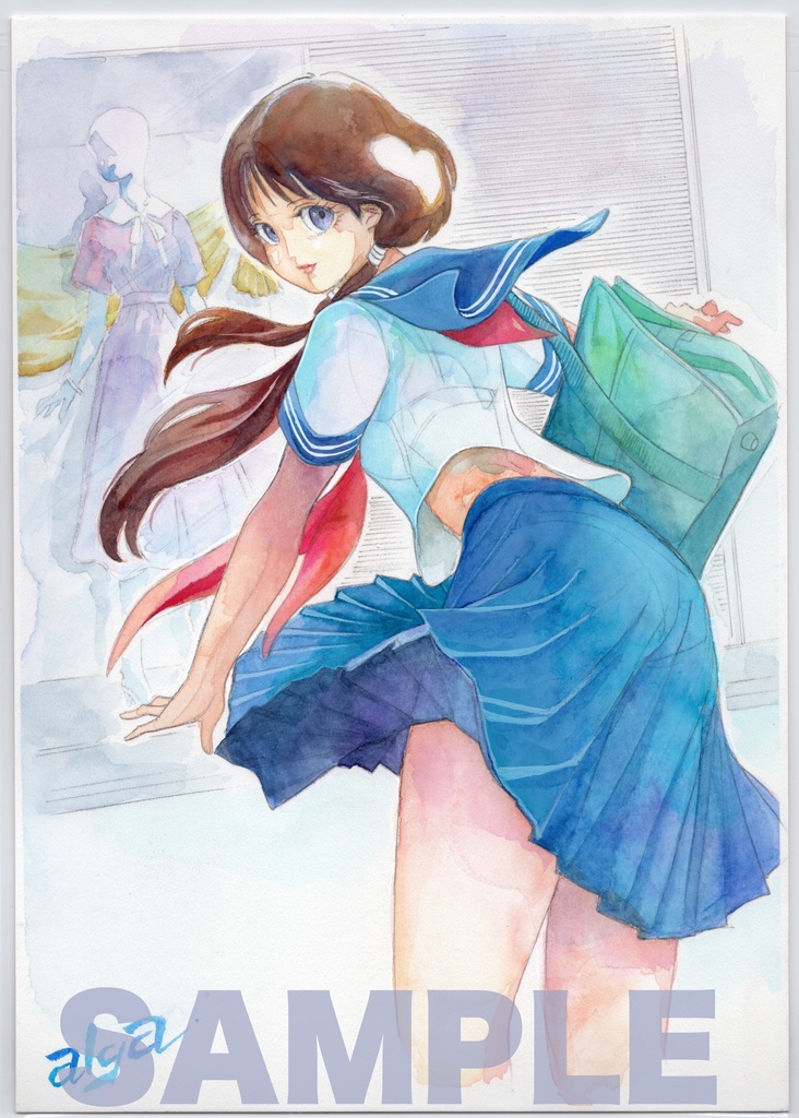 【直筆イラストサイン入り・イラストボード】舞って!セーラー服騎士・ヒップアタック