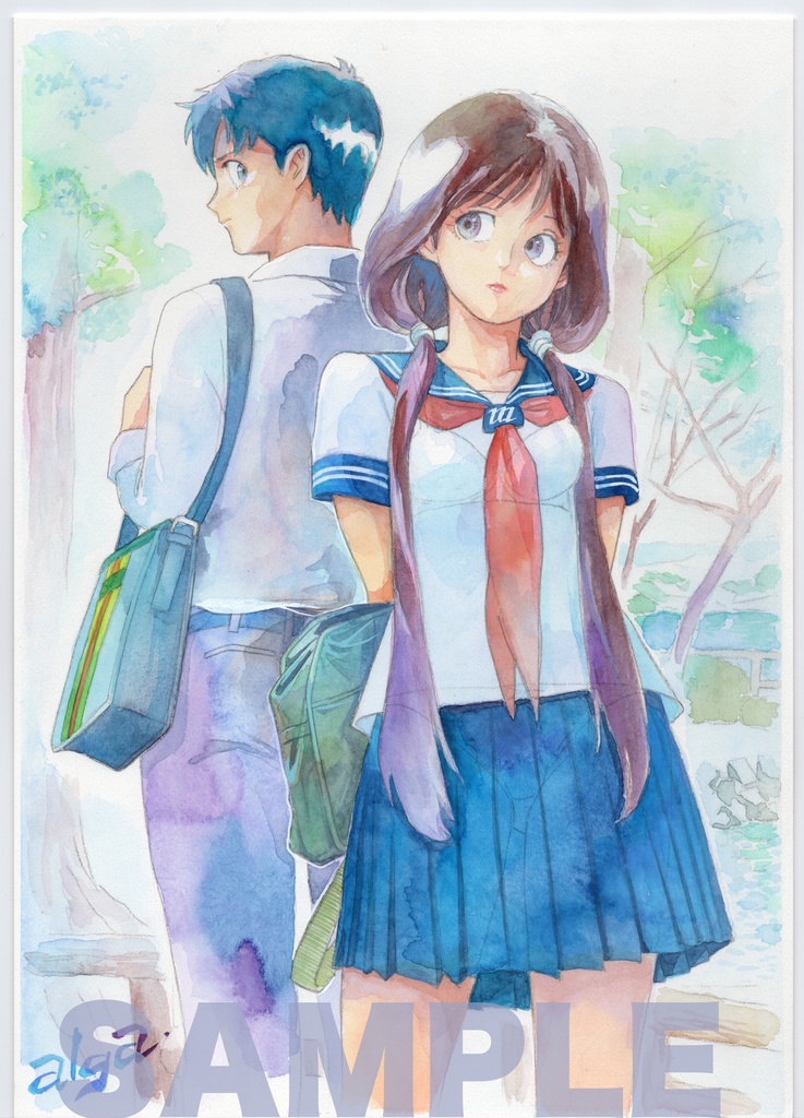 【直筆イラストサイン入り・イラストボード】舞って!セーラー服騎士・幼なじみ