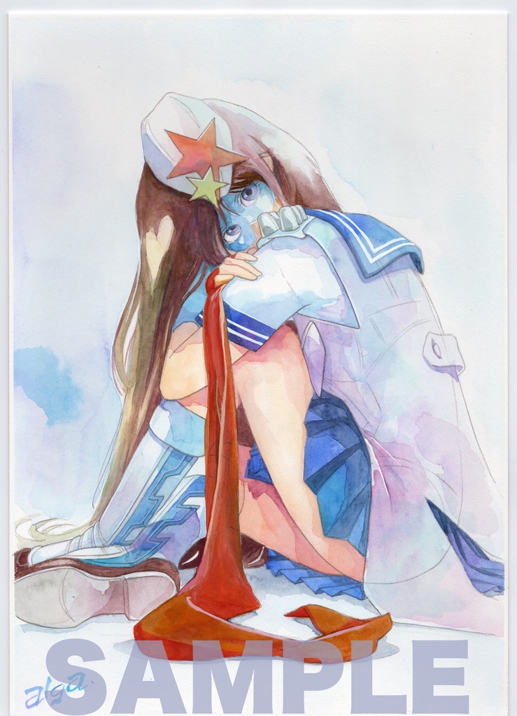 【直筆イラストサイン入り・イラストボード】舞って!セーラー服騎士・戦いのあと