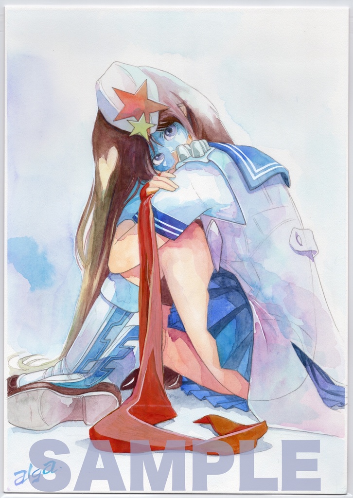 【直筆イラストサイン入り・イラストボード】舞って!セーラー服騎士・戦いのあと