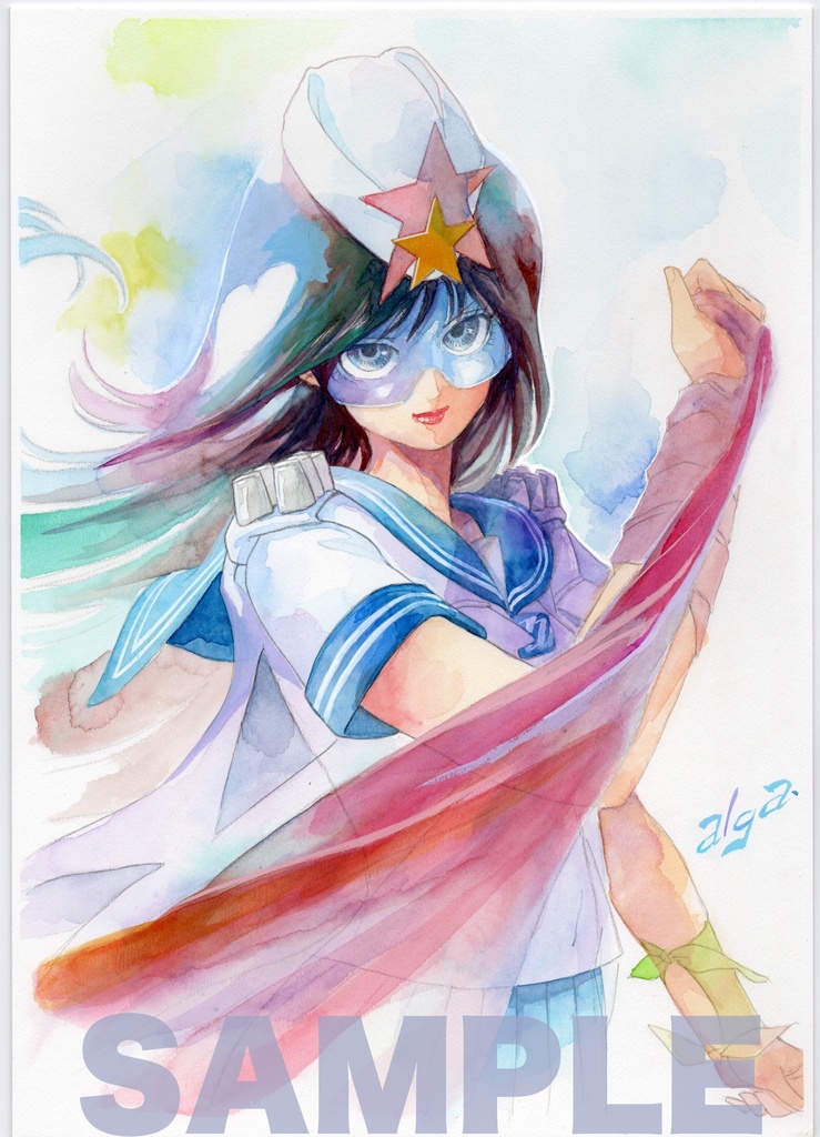 【直筆イラストサイン入り・イラストボード】舞って!セーラー服騎士・スカーフ