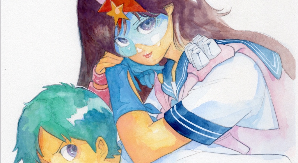 【直筆イラストサイン入り・イラストボード】舞って!セーラー服騎士・幼馴染の背中