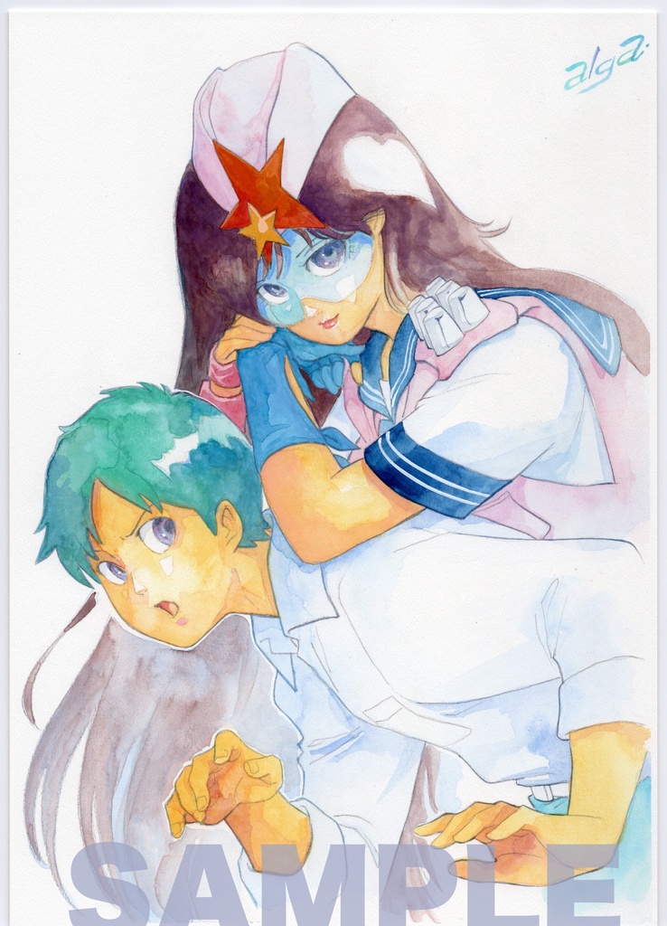 【直筆イラストサイン入り・イラストボード】舞って!セーラー服騎士・幼馴染の背中