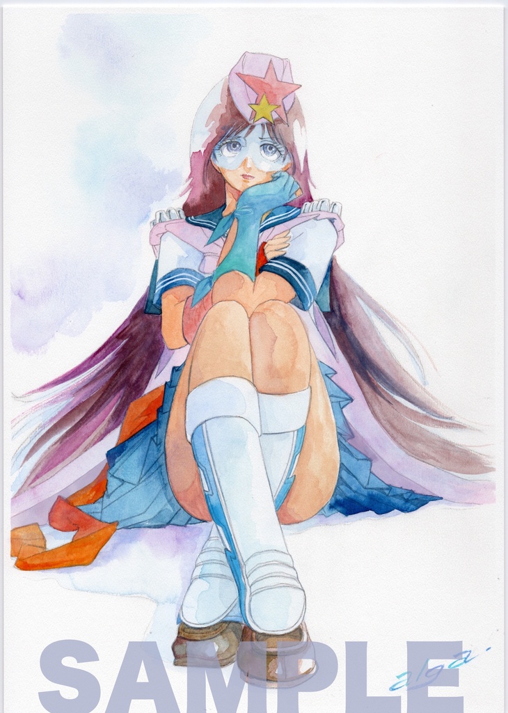 【直筆イラストサイン入り・イラストボード】舞って!セーラー服騎士・騎士の悩み