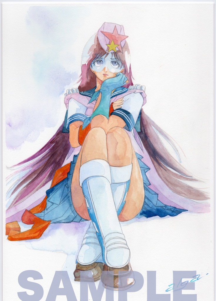 【直筆イラストサイン入り・イラストボード】舞って!セーラー服騎士・騎士の悩み