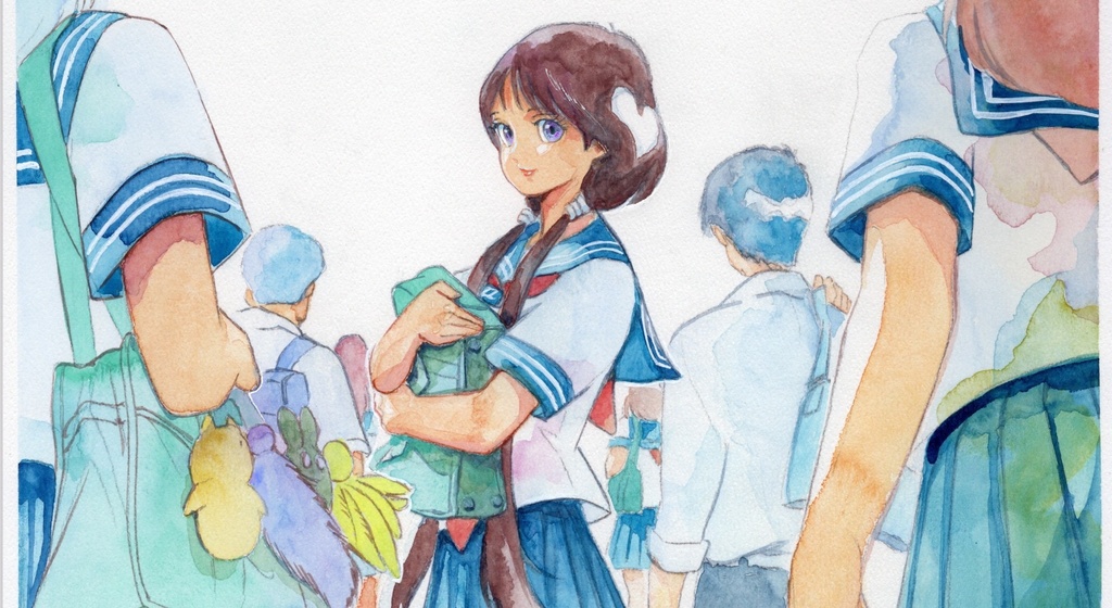 【直筆イラストサイン入り・イラストボード】舞って!セーラー服騎士・登校