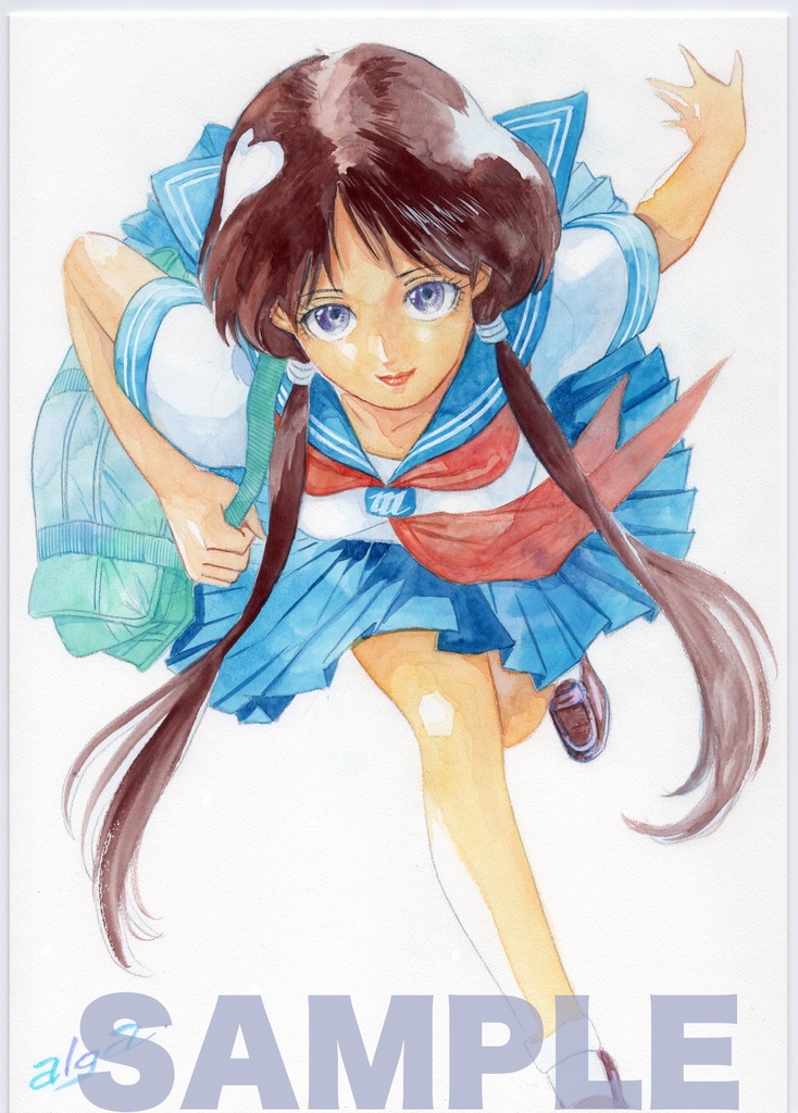 【直筆イラストサイン入り・イラストボード】舞って!セーラー服騎士・走ろう