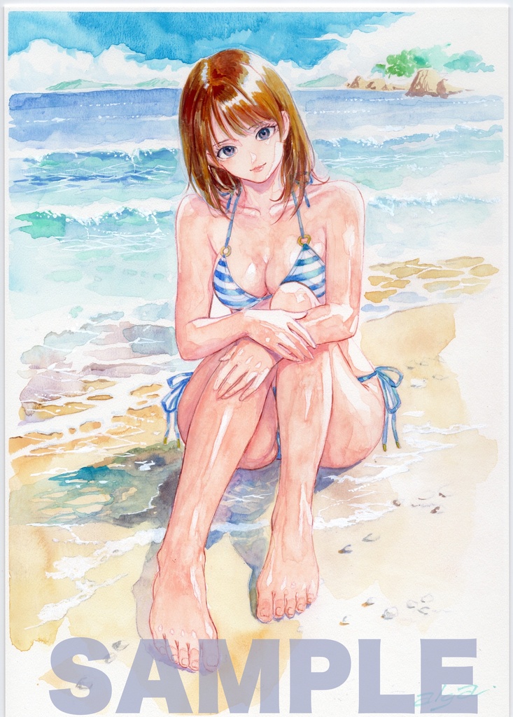 【直筆イラストサイン入り・イラストボード】はじめてのビキニ２