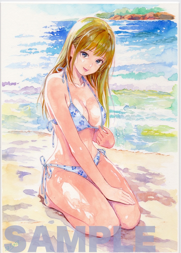 【直筆イラストサイン入り・イラストボード】はじめての日焼けあと