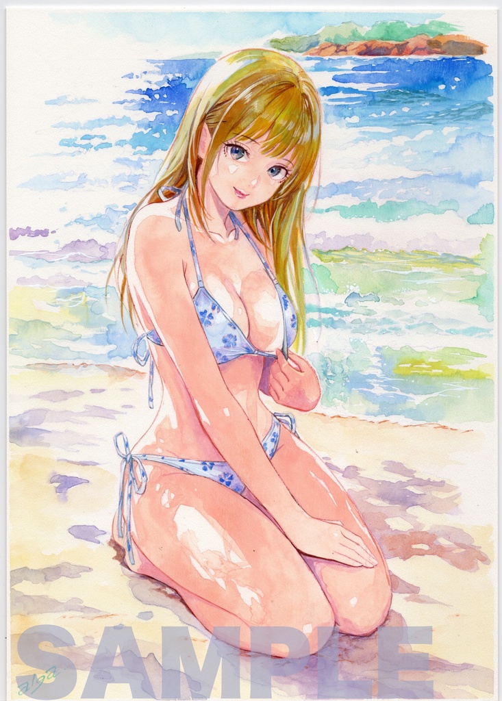 【直筆イラストサイン入り・イラストボード】はじめての日焼けあと