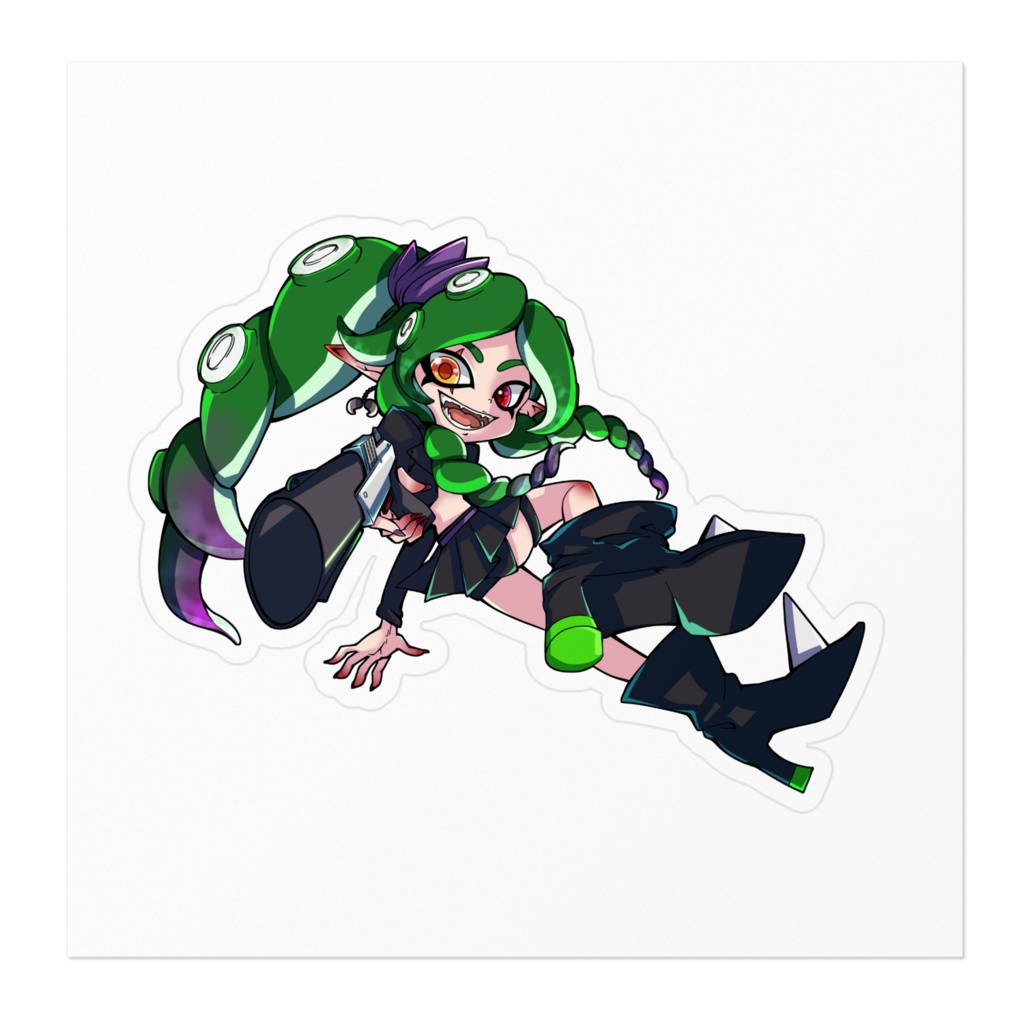 毒毒ちぃの タコ風ステッカー