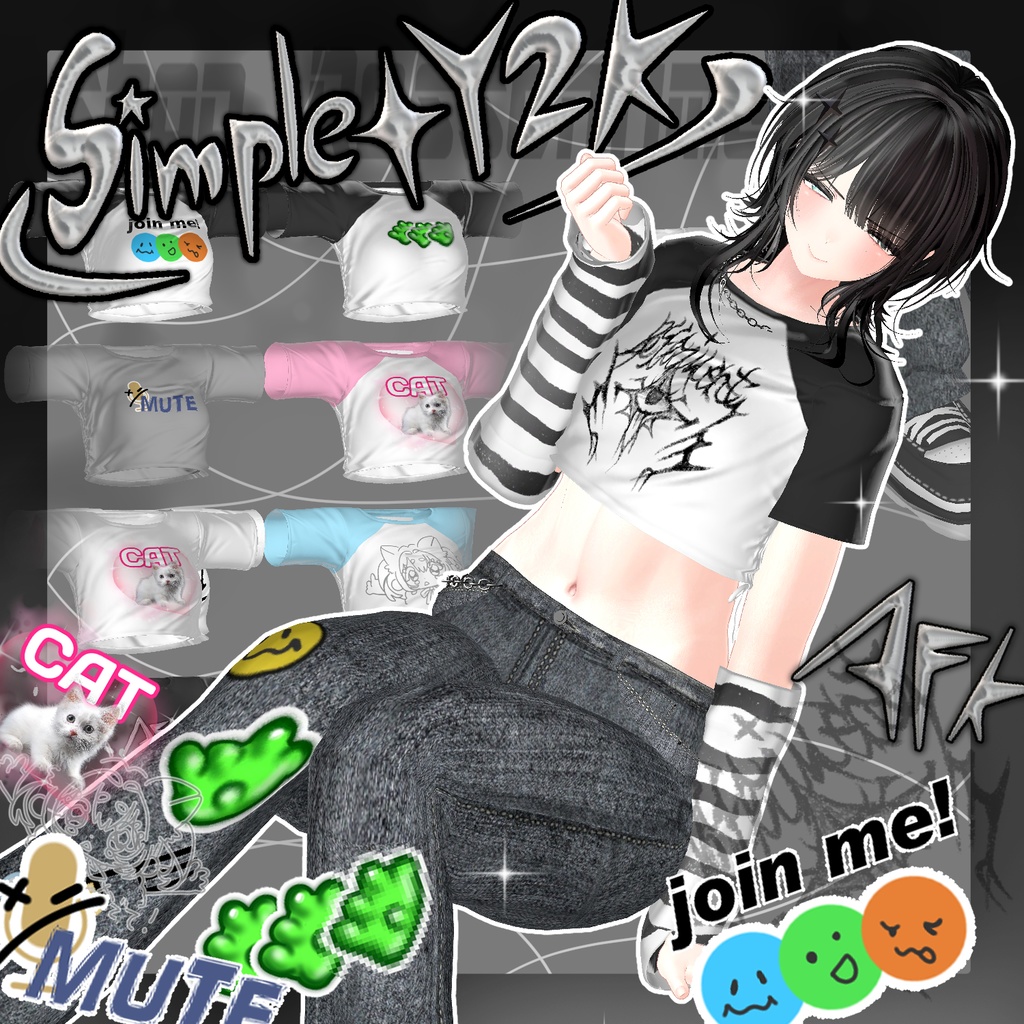夏セール中★【7アバター対応】Simple✦Y2K