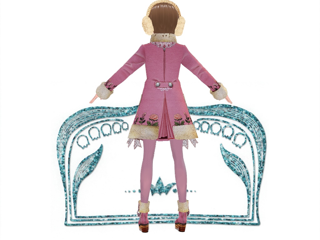 23年度版クリスマスコートワンピとピンクの薔薇のコート