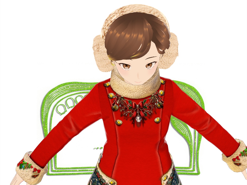 23年度版クリスマスコートワンピとピンクの薔薇のコート