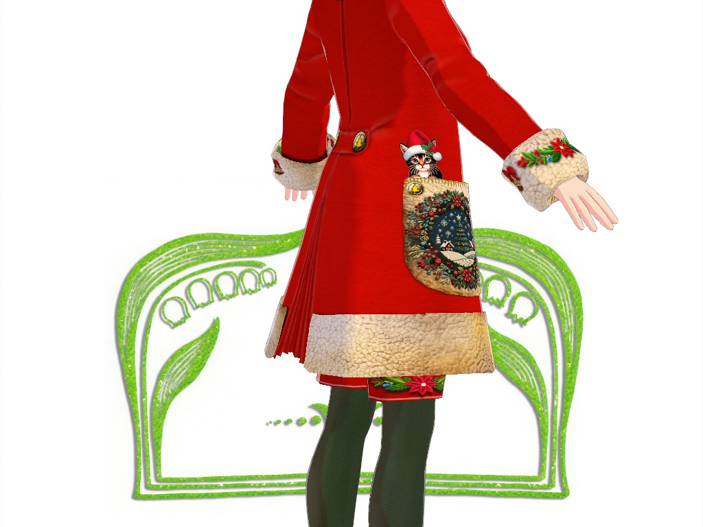 23年度版クリスマスコートワンピとピンクの薔薇のコート