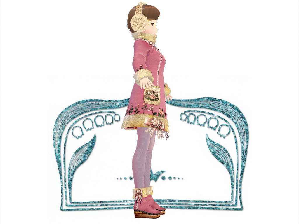 23年度版クリスマスコートワンピとピンクの薔薇のコート