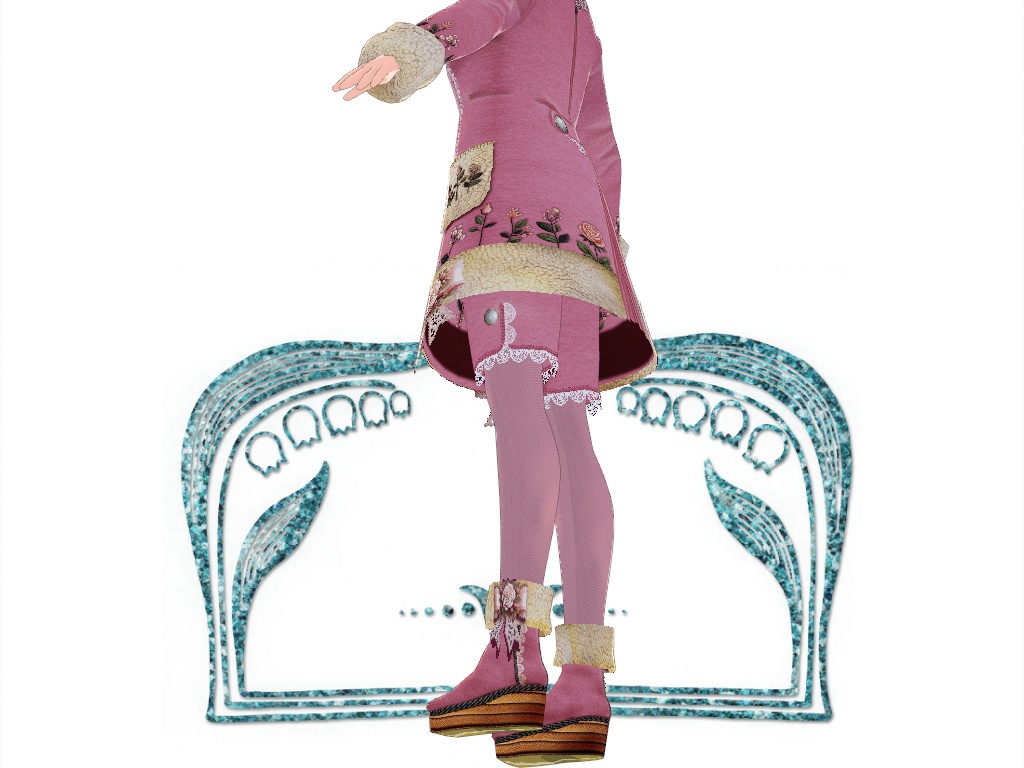 23年度版クリスマスコートワンピとピンクの薔薇のコート