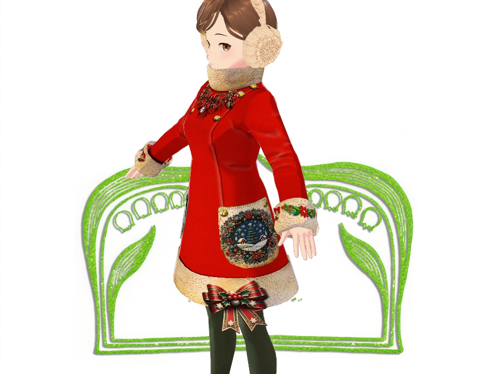 23年度版クリスマスコートワンピとピンクの薔薇のコート