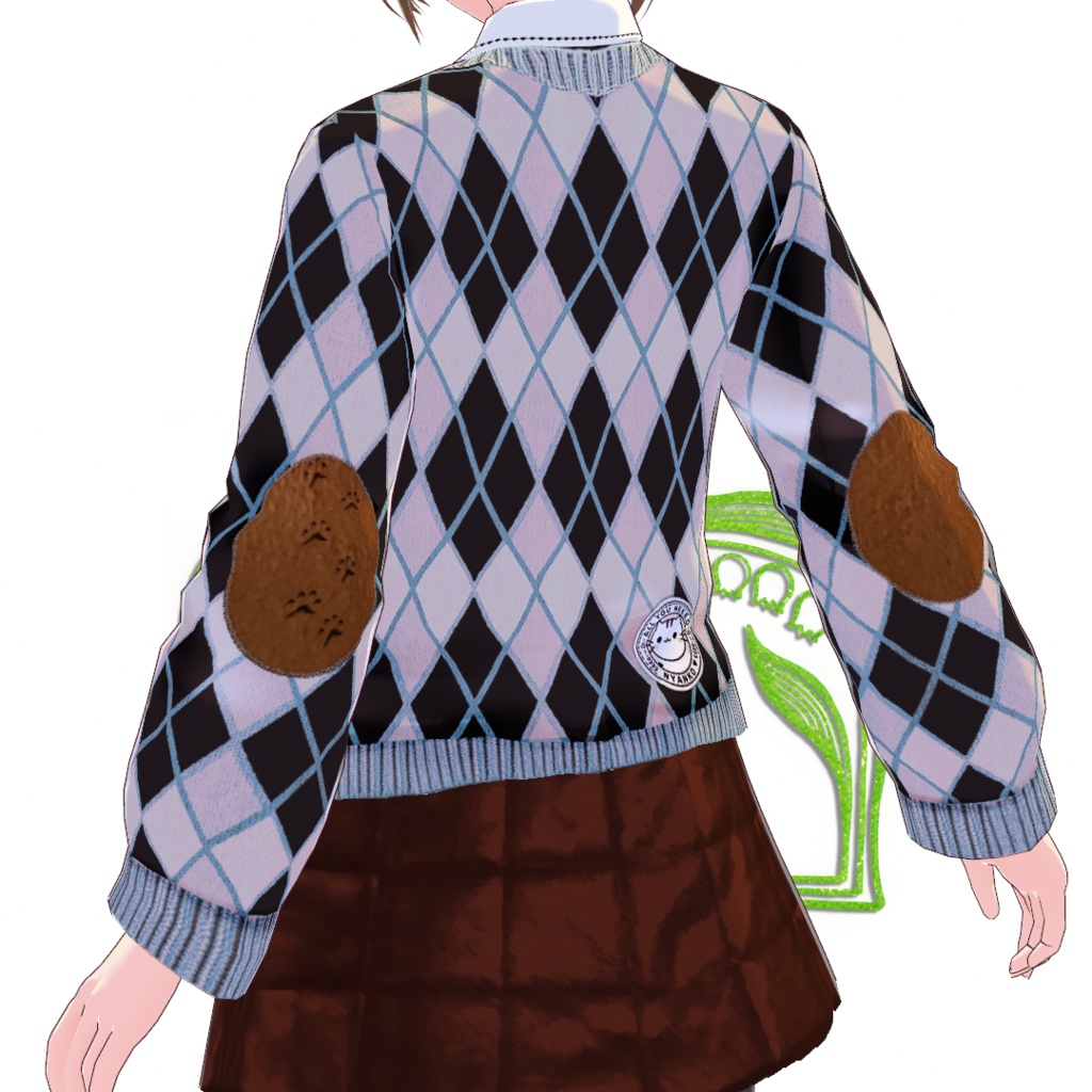 猫らぶアーガイルニット