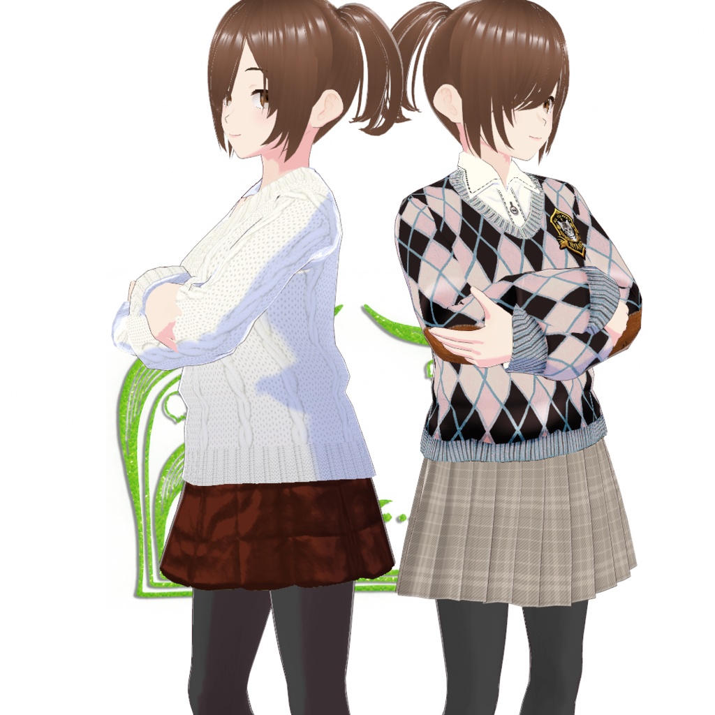 猫らぶアーガイルニット