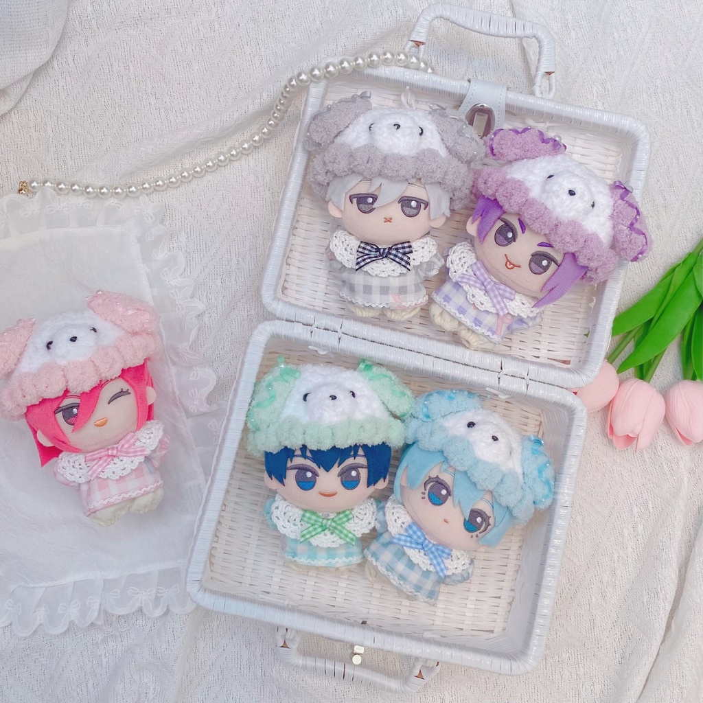 ふわふわわんちゃんチェックぬい服