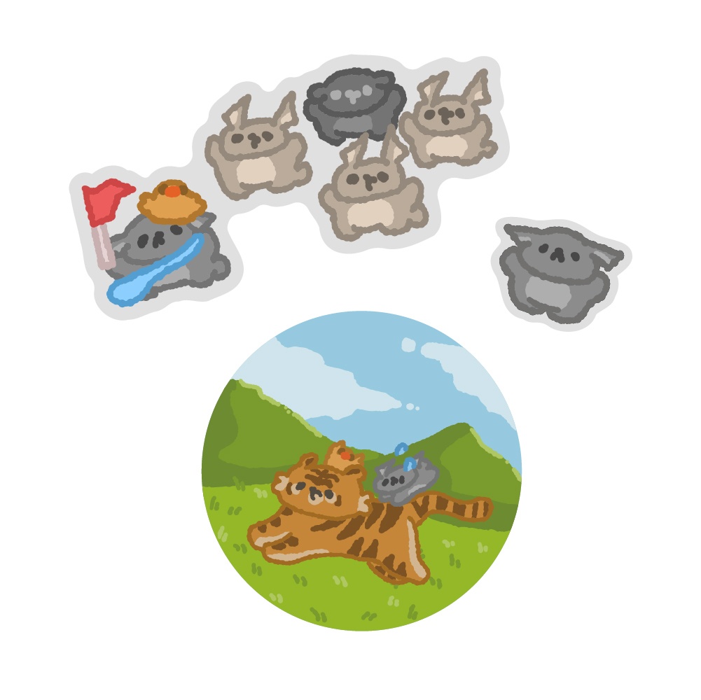 【こきちゃなグッズ第一弾】こきちゃなおたのしみ缶バッジとシール