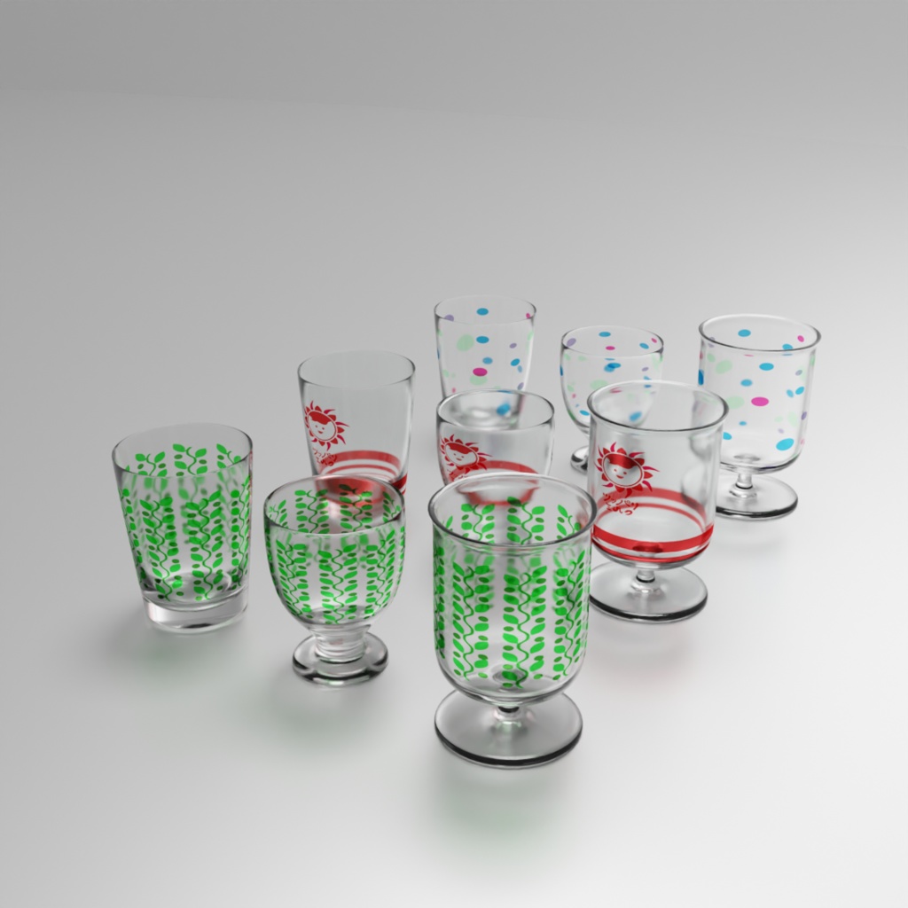 レトロなグラスカップ