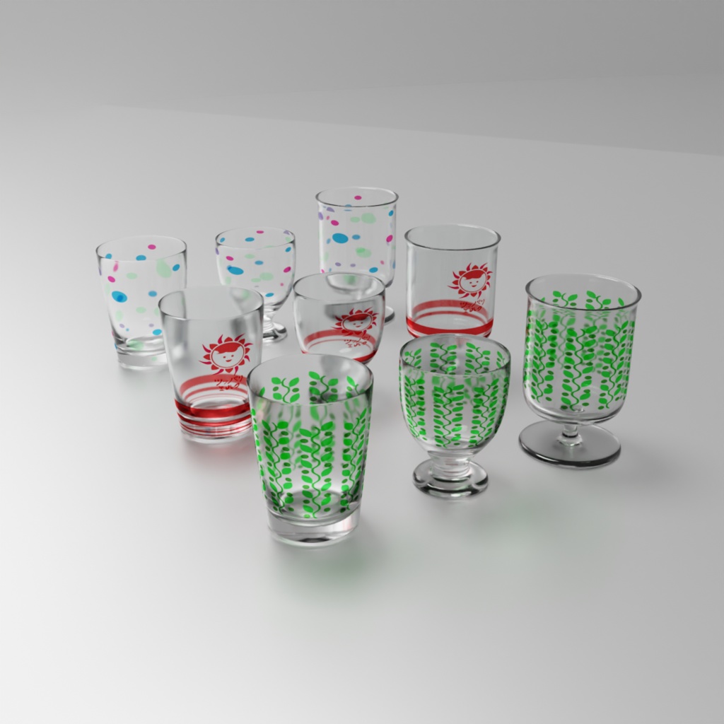 レトロなグラスカップ