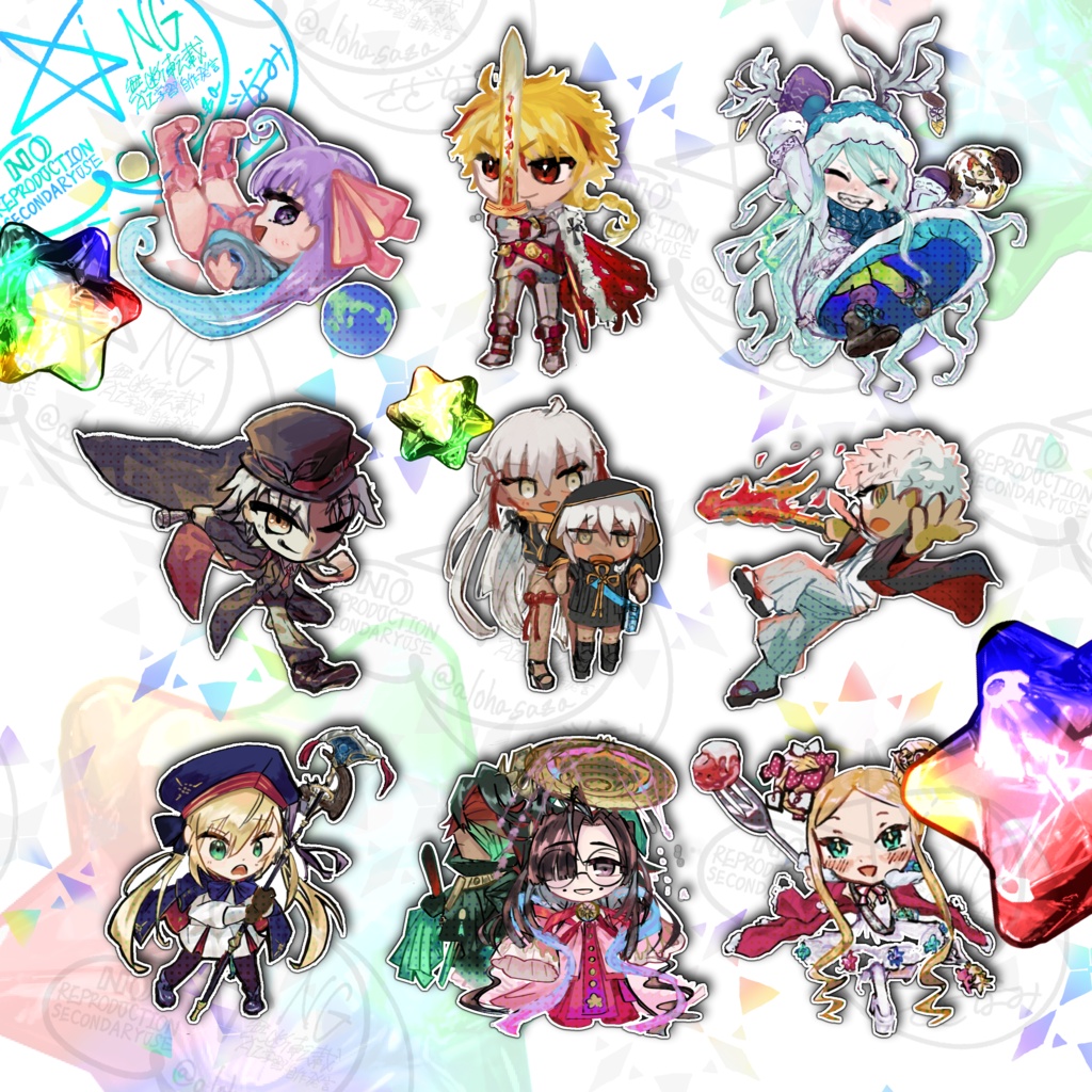ミニキャラステッカー大小【FGO】
