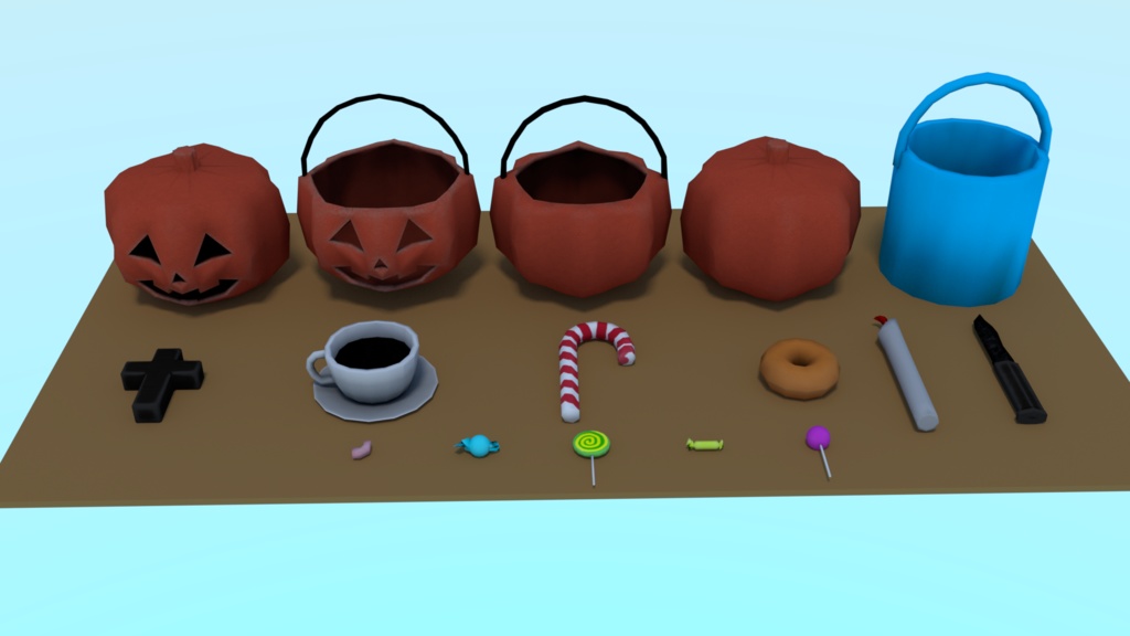 【オリジナル3Dモデル】ハロウィン用VRChatアイテム
