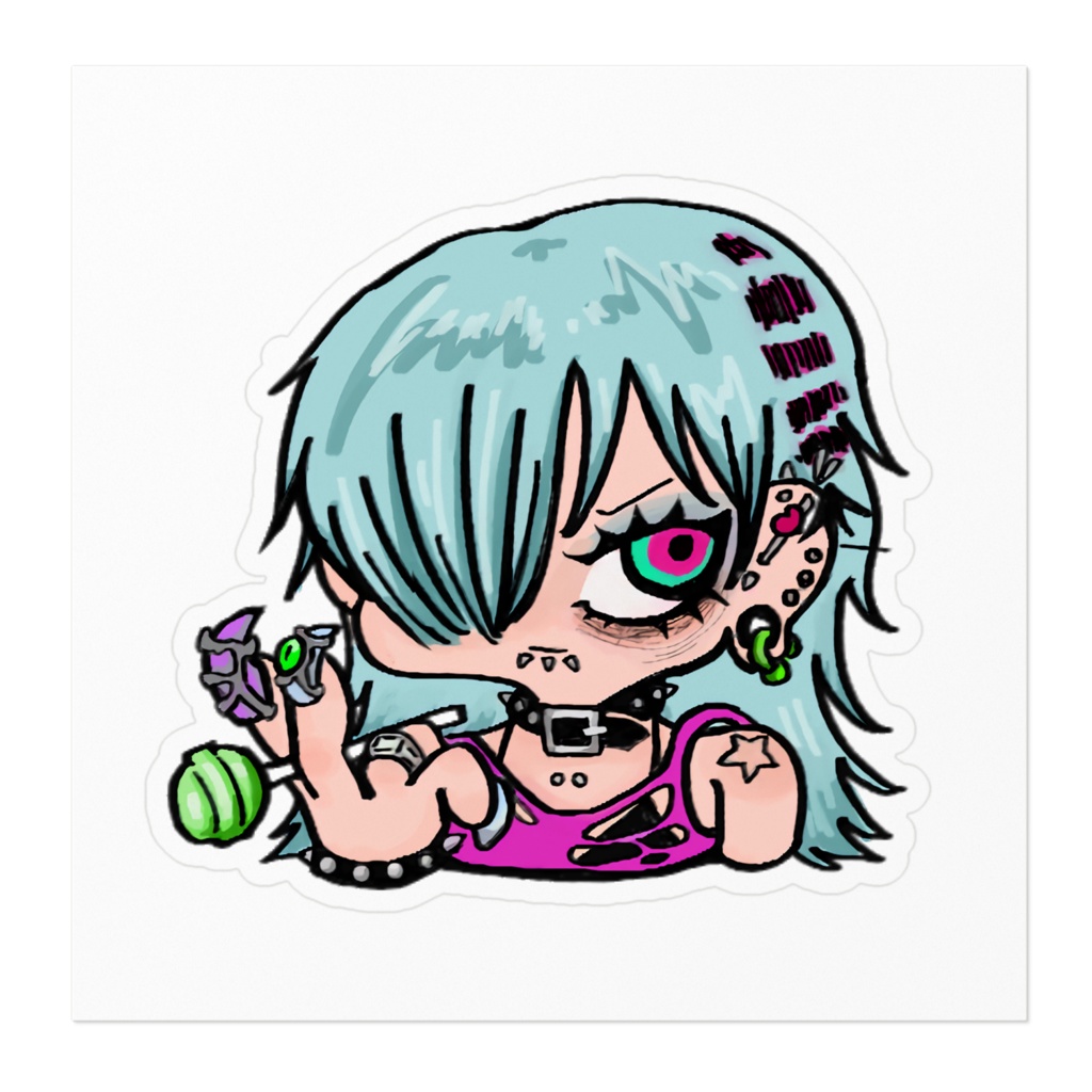 💚Emo girl ステッカー🩷