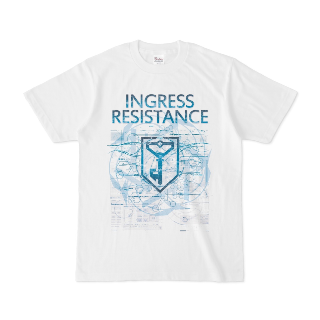 INGRESS レジスタンス 専用Tシャツ「Blue Circle Wave」