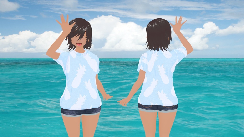 VRoid Blue Pineapple T-Shirt