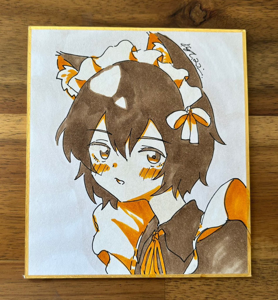クロヌコ色紙（orange）