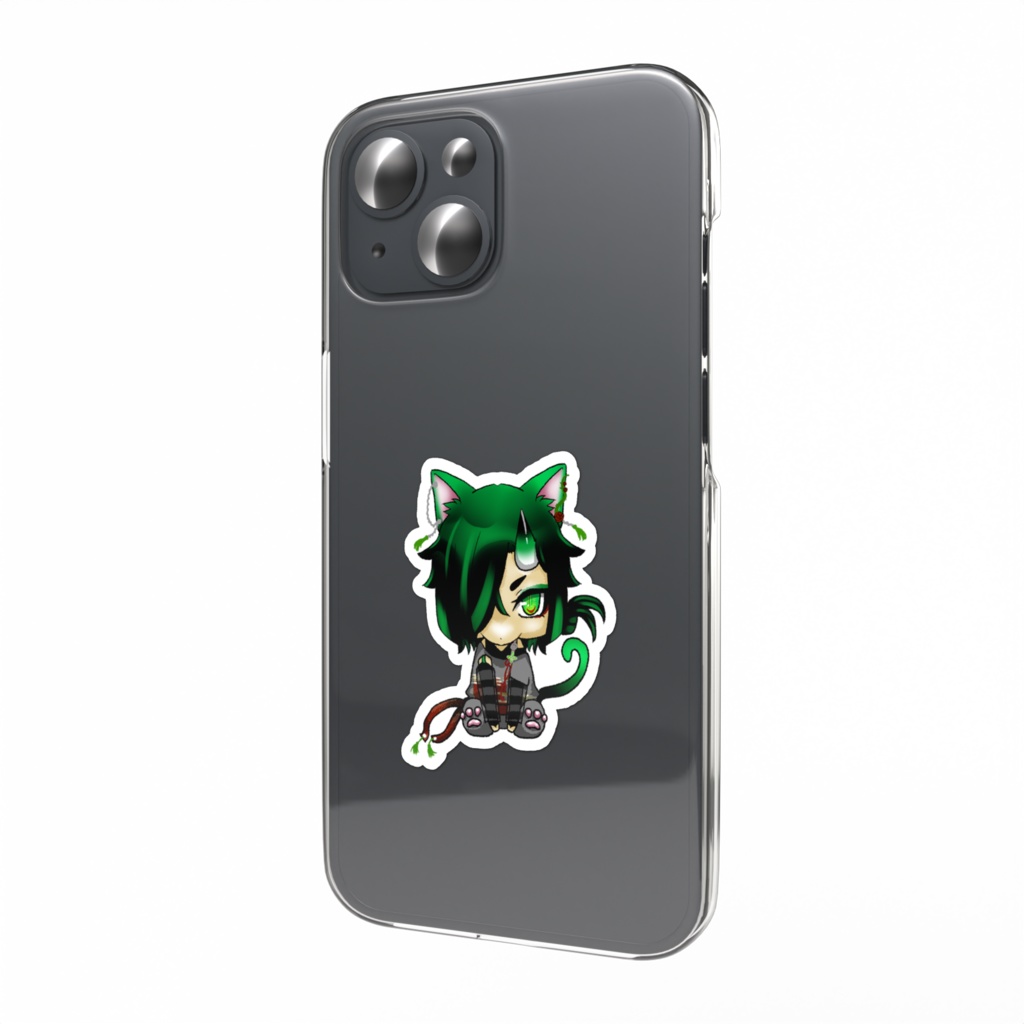 鬼榴の猫なりきりスマホステッカー