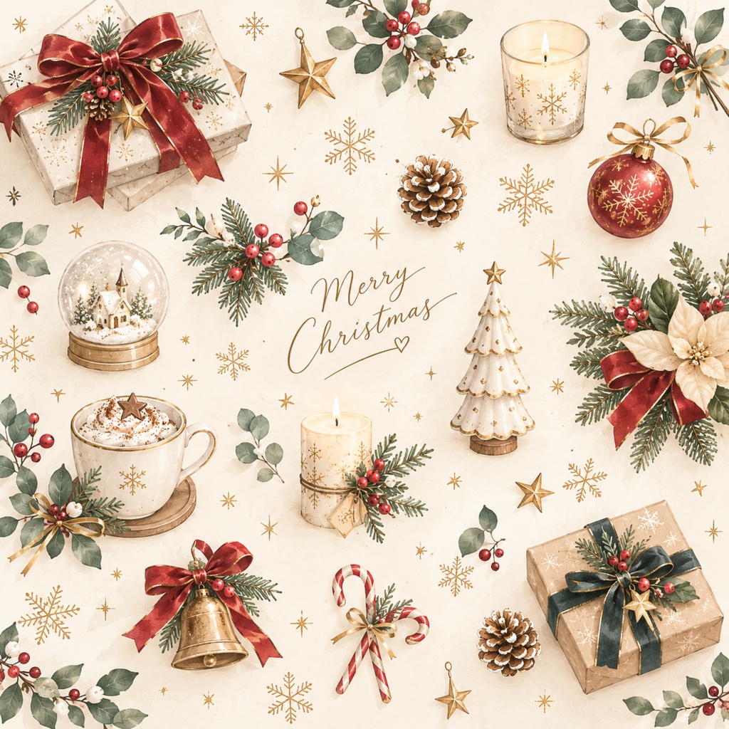 大人かわいいChristmasデジタルペーパー|8色セット