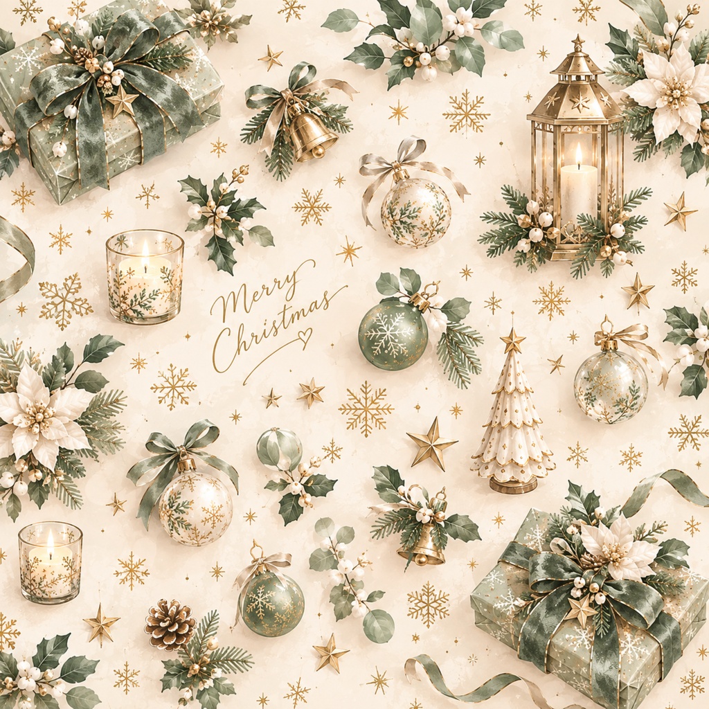 大人かわいいChristmasデジタルペーパー|8色セット